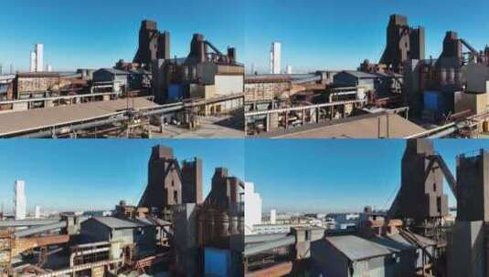 老旧小钢铁厂航拍高清在线视频素材下载