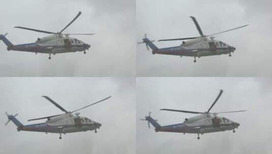 上海高东机场 直升机绳降救援高清在线视频素材下载