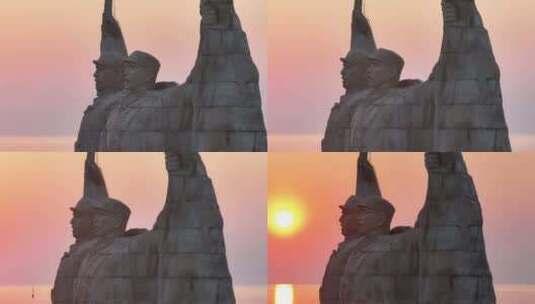 海南临高角解放海南纪念碑高清在线视频素材下载