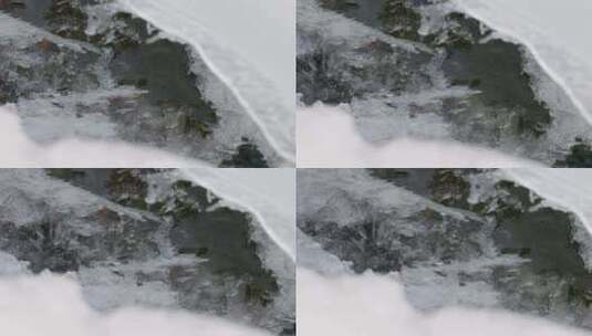 山间溪流冰雪消融高清在线视频素材下载