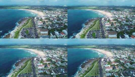 无人机空中马鲁布拉海洋海滩住宅住宅公寓单高清在线视频素材下载
