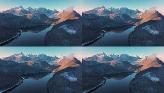 4k风景航拍云南雪山森林湖泊高清在线视频素材下载