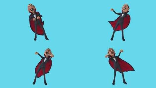 有趣的3D卡通吸血鬼跳舞（包括alpha高清在线视频素材下载