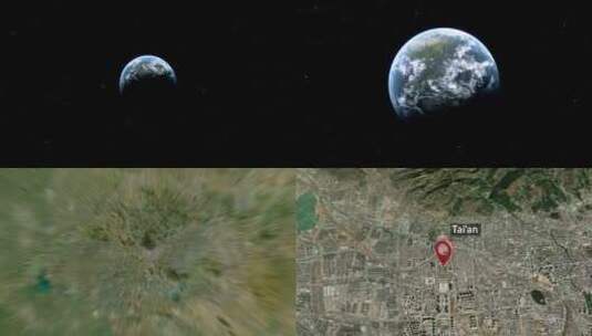 泰安市变焦（中国）从太空到地球高清在线视频素材下载