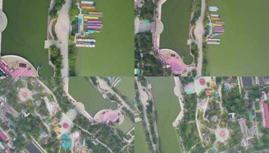 高级感镜头天津水上公园俯拍高清在线视频素材下载
