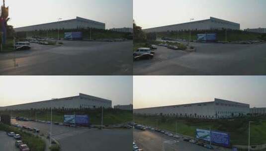 比亚迪汽车工厂航拍高清在线视频素材下载