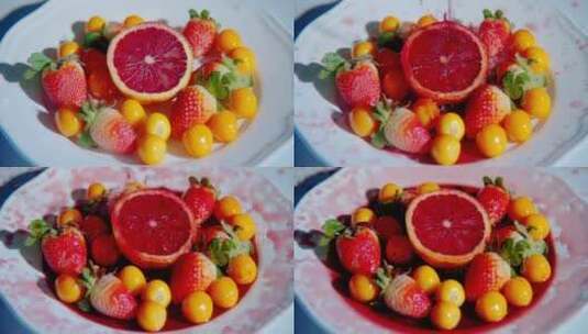精美可口美味的水果拼盘高清在线视频素材下载