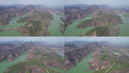 湖南郴州高倚岭风景区丹霞地貌航拍高清在线视频素材下载
