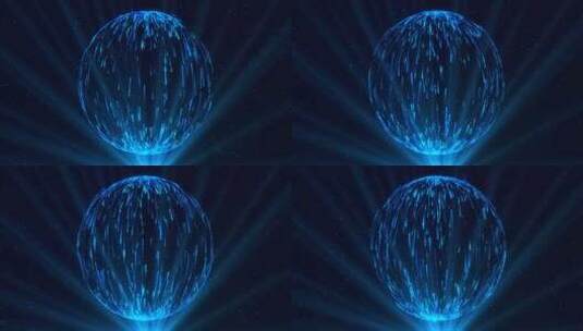 蓝光粒子的抽象球体高清在线视频素材下载