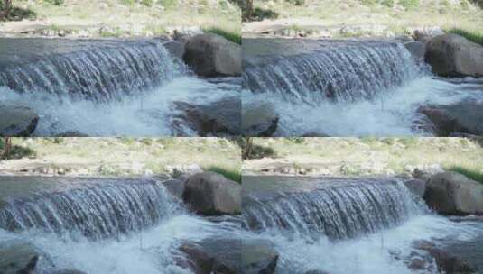 呼和浩特大青山里的小溪天然泉水矿泉水高清在线视频素材下载