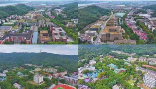 湖南大学学校校园风景航拍长沙岳麓区城市地高清在线视频素材下载