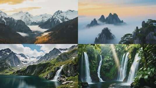 4K中国风景美丽中国《风景大合集》高清在线视频素材下载