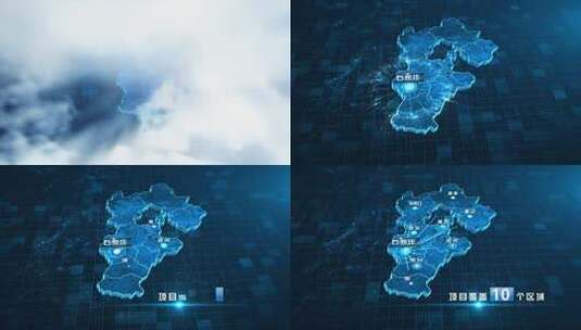 河北省科技地图AE模板高清AE视频素材下载