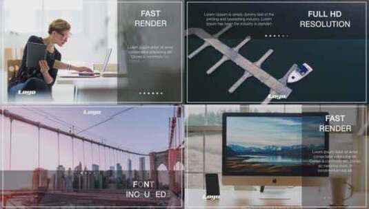 简洁公司介绍商务展示会议报告AE模板高清AE视频素材下载