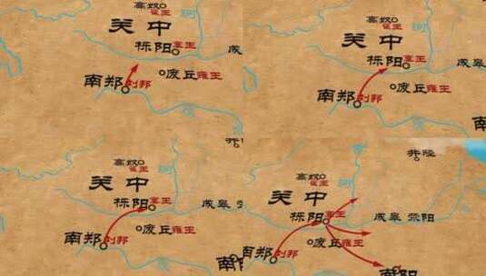 楚汉之争地图高清AE视频素材下载
