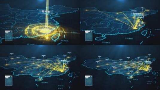 福建辐射地图高清AE视频素材下载