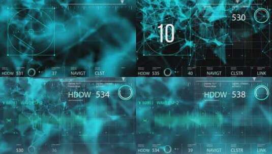 34蓝色高科技文字数据HUD变化瞄准信息背景高清AE视频素材下载