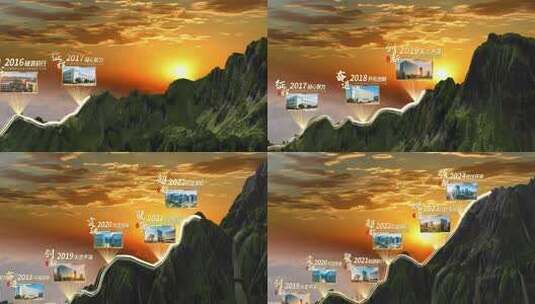 企业发展历程山峰时间线历年回顾大事件高清AE视频素材下载