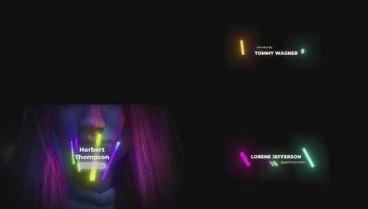 彩色动感音乐标题字幕条AE模板高清AE视频素材下载