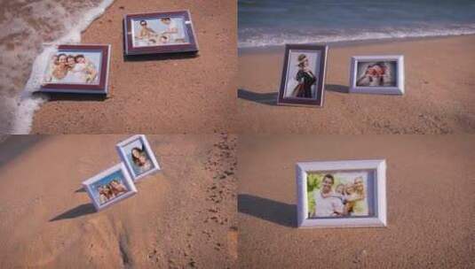 时尚简约海滩系列照片展示回忆AE模板高清AE视频素材下载
