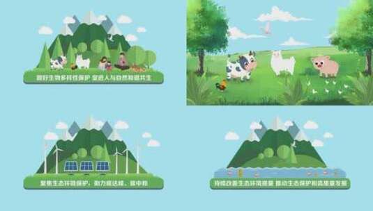 绿色出行低碳生活环境保护MG动画高清AE视频素材下载