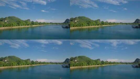 广西桂林山水延时摄影漓江穿山塔山高清在线视频素材下载