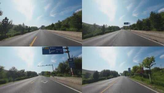 开车行驶欣赏沿途风景  第一视角高清在线视频素材下载
