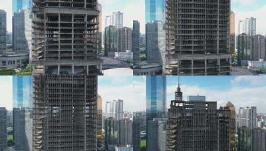 广州天河CBD中水大厦烂尾楼4K冲天高清视频高清在线视频素材下载