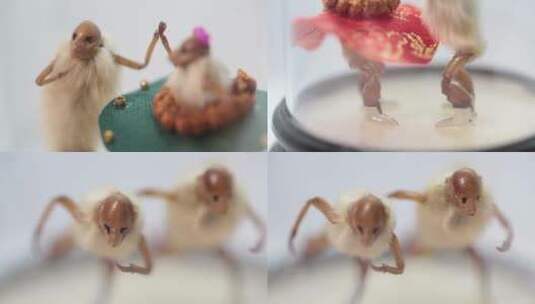 毛猴制作 非遗 传统 艺术 项目 手工 北京高清在线视频素材下载