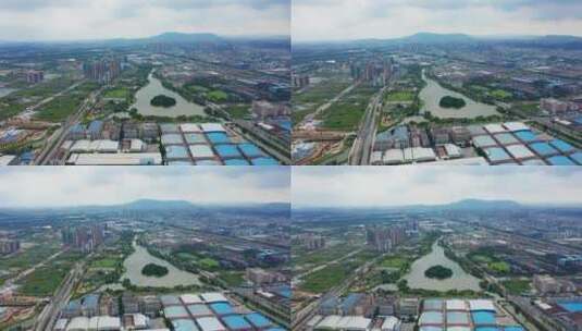 江门高新产业新城航拍环绕高清在线视频素材下载