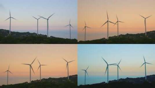 山上风力发电机高清在线视频素材下载