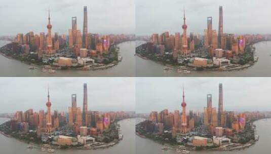 上海浦东陆家嘴黄浦江城市天际线高清在线视频素材下载