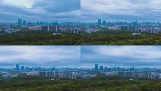 深圳银湖山俯拍福田CBD摩天大楼延时景观高清在线视频素材下载