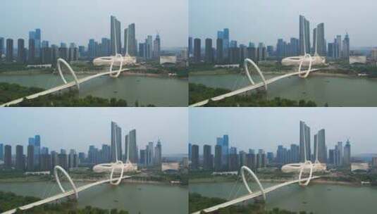 南京市河西中央商务区航拍风光高清在线视频素材下载