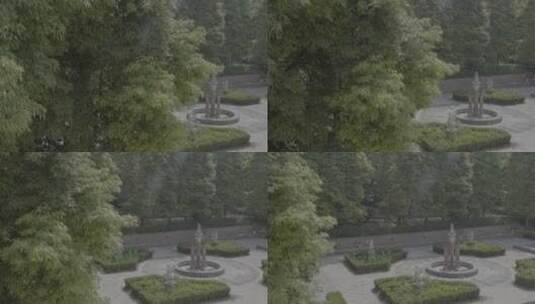 广场 雕像 欧美 树林 欧美 法式 欧洲风情高清在线视频素材下载