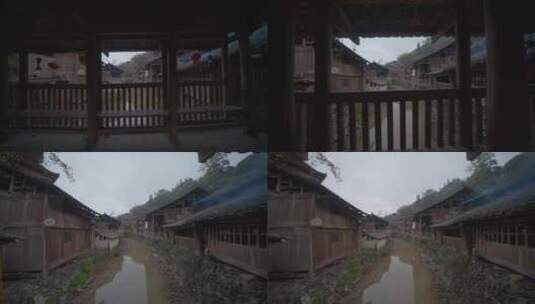 贵州少数民族村寨的木桥高清在线视频素材下载