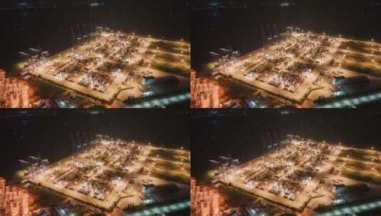 洋浦港口航拍海南港码头风光延时摄影高清在线视频素材下载