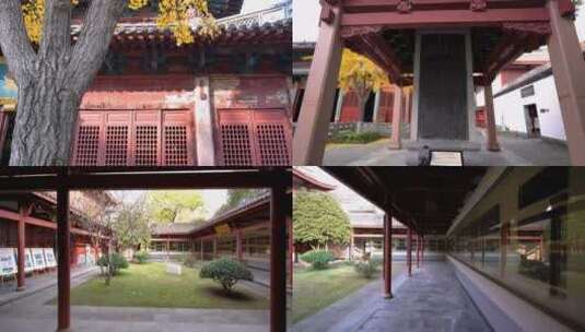 杭州西湖杭州孔庙人文古建筑4K实拍视频高清在线视频素材下载