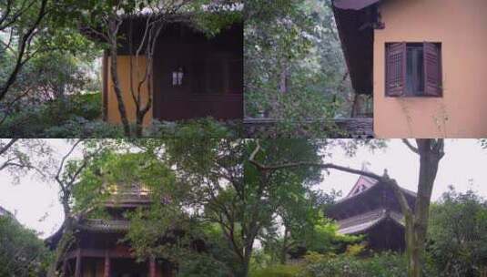 杭州三台山慧因高丽寺古园林建筑4K素材高清在线视频素材下载