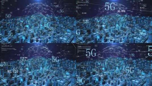 科技城市和5g网络通信数据信号传输概念高清在线视频素材下载