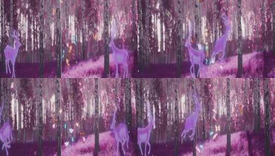 唯美紫色梦幻小鹿高清在线视频素材下载