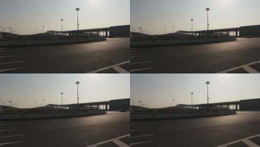 晴天的机场航站楼 无人 独自拍摄 空旷景色高清在线视频素材下载