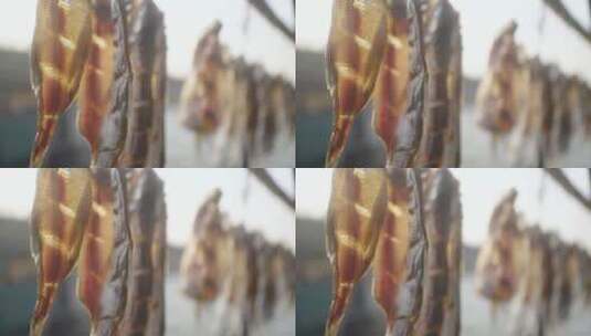晾晒的美食鱼巴子高清在线视频素材下载