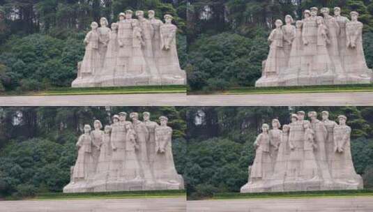 南京雨花台烈士陵园烈士群雕像高清在线视频素材下载