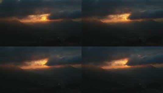 云层中的落日高清在线视频素材下载