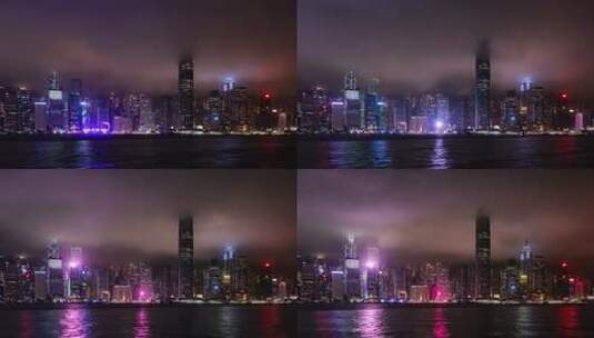 香港维多利亚港地标建筑延时高清在线视频素材下载