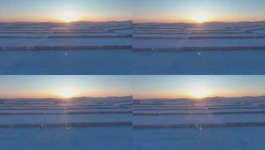 北方冬季雪原风光高清在线视频素材下载