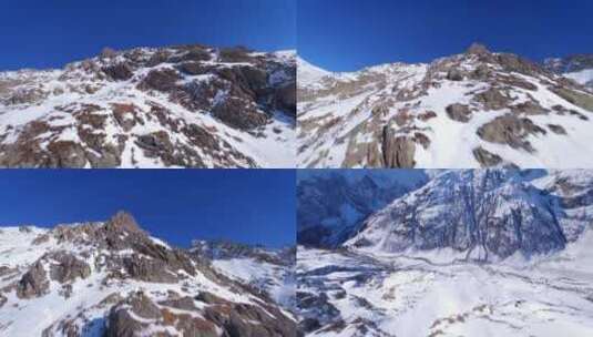 穿越机飞越雪山峡谷山川高清在线视频素材下载