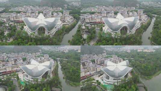 桂林漓江文化艺术中心航拍高清在线视频素材下载