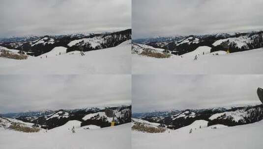 在奥地利埃尔茂的瑞士阿尔卑斯山滑雪和滑雪板滑雪度假村。高清在线视频素材下载